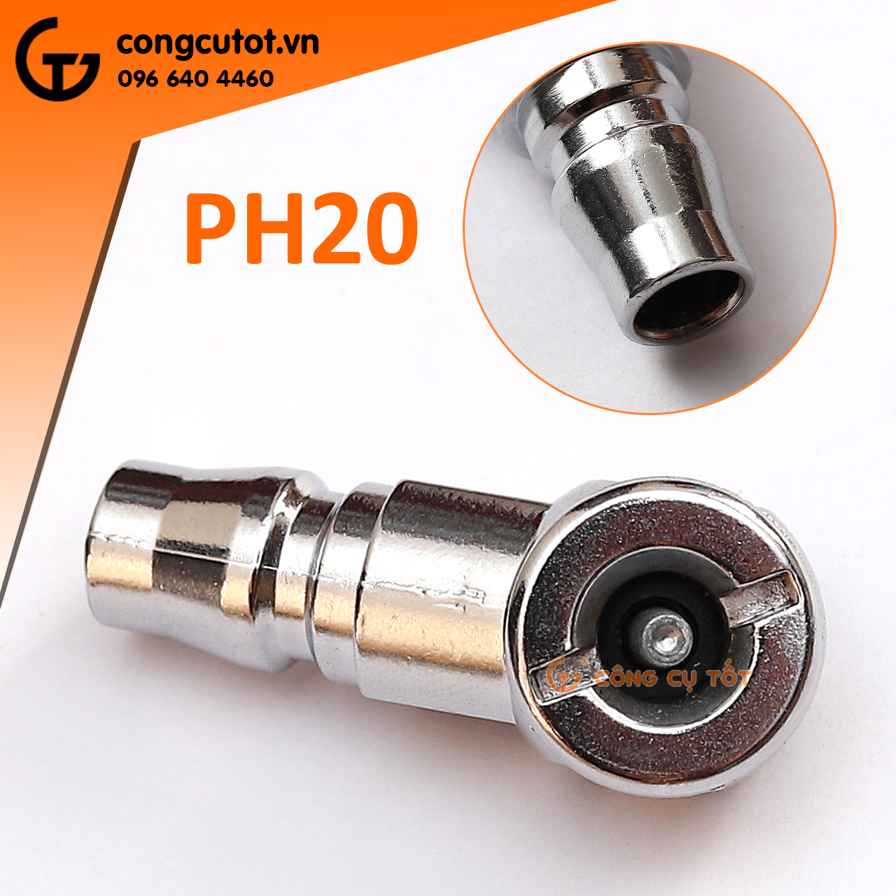 Đầu bơm lốp xe máy thay nhanh PH20