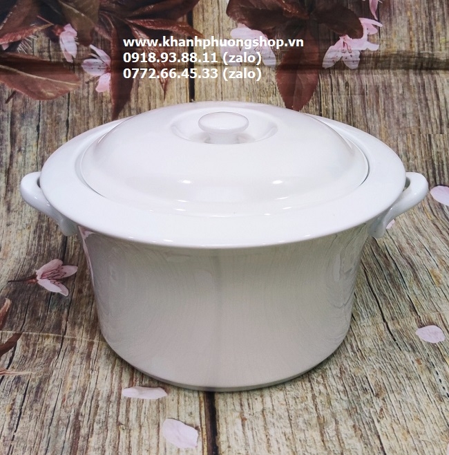Thố sứ có nắp minh long 26cm - thố sứ có nắp 26cm