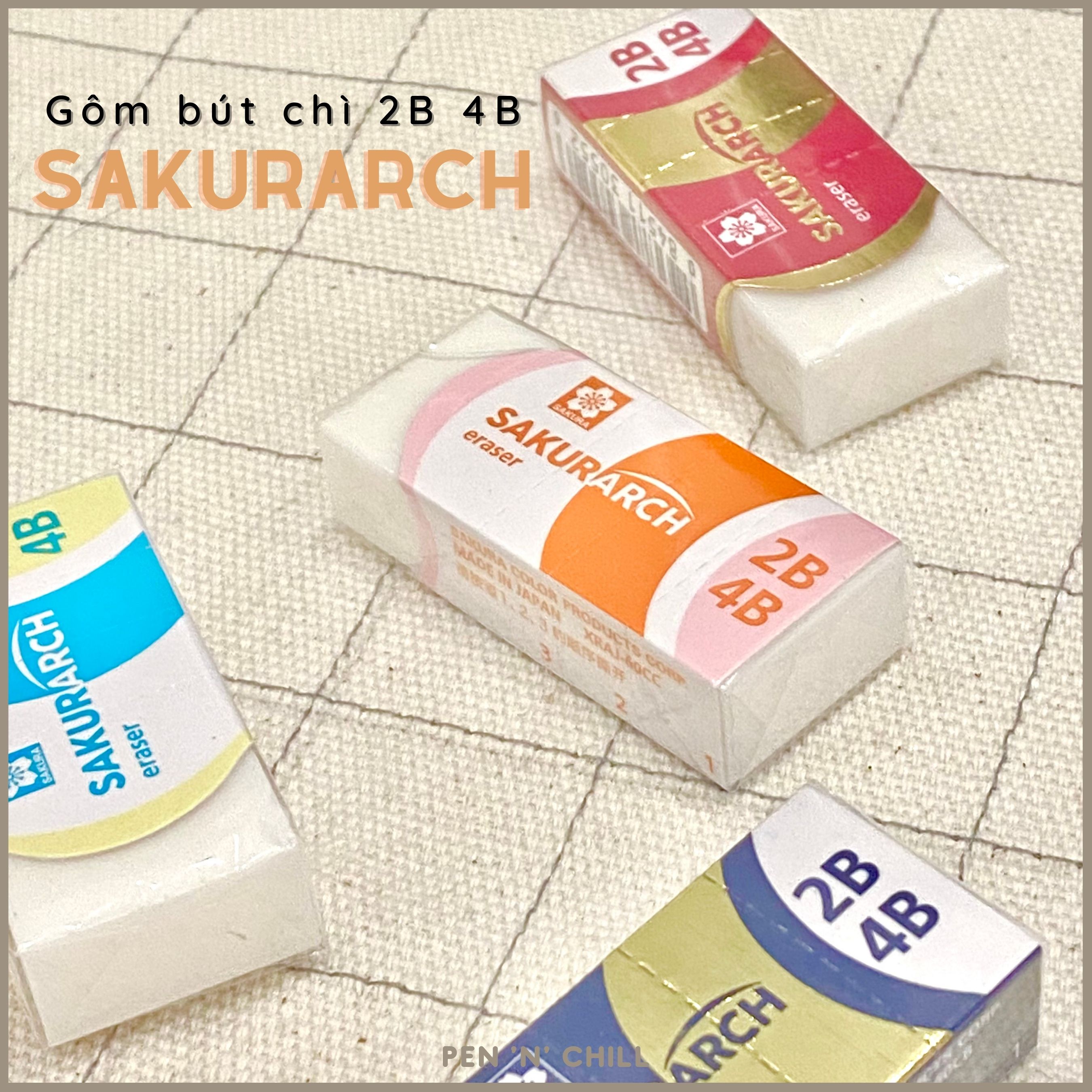 Gôm tẩy bút chì  2B 4B Sakurarch chất lượng cao