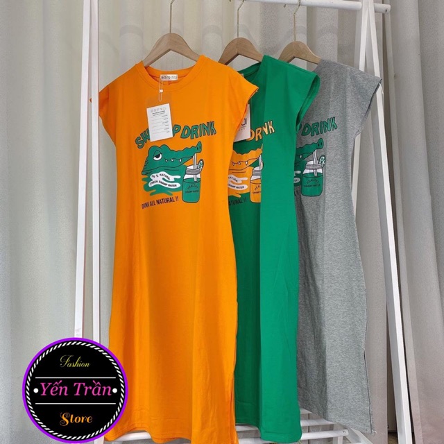 Váy Cá Sấu Tay Hến Chất Cotton From Rộng Dáng Dài Hàng Đẹp Đổ Shop Kèm Ảnh Thật
