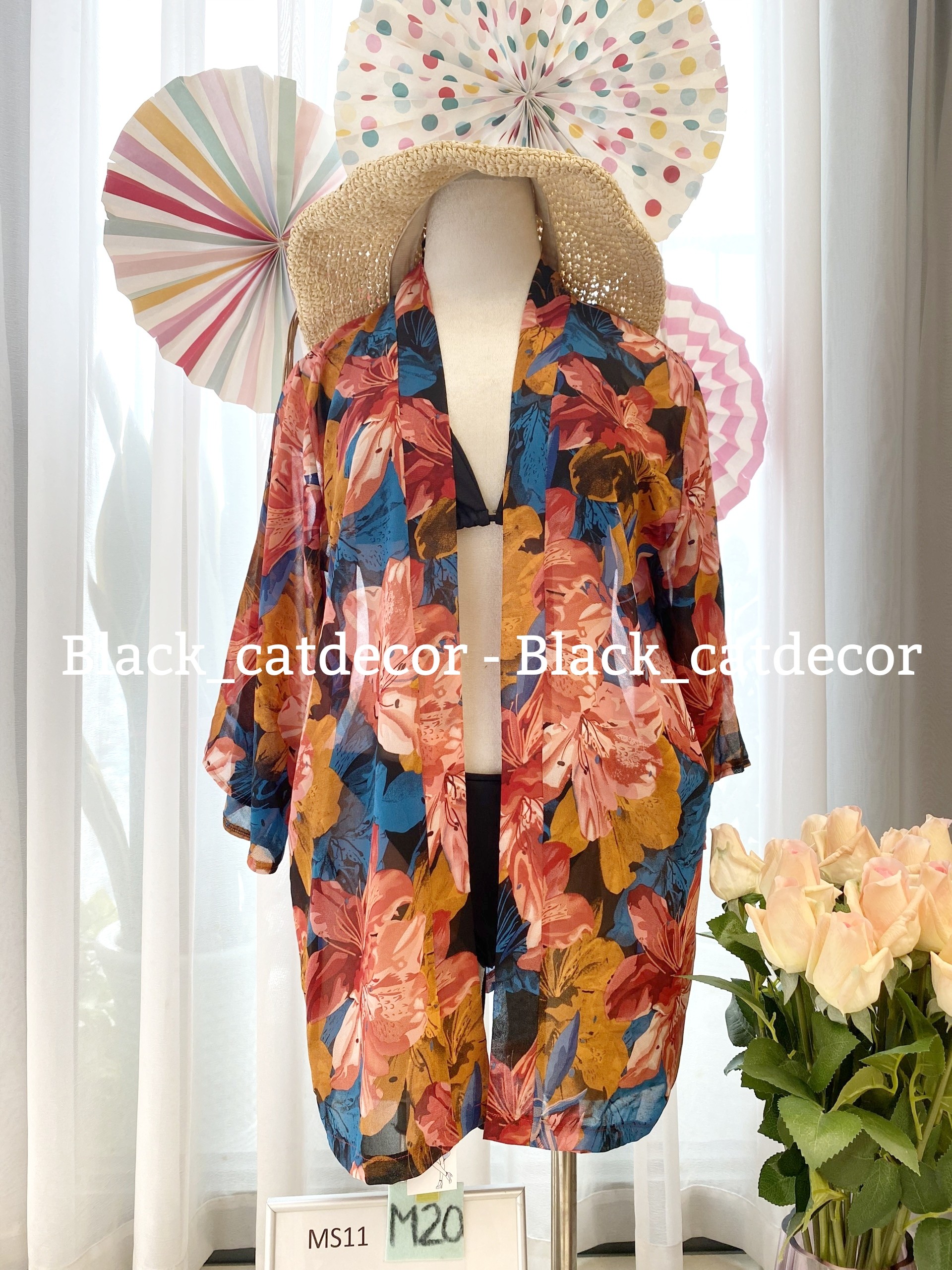 Kimono áo choàng đi biển họa tiết ms11