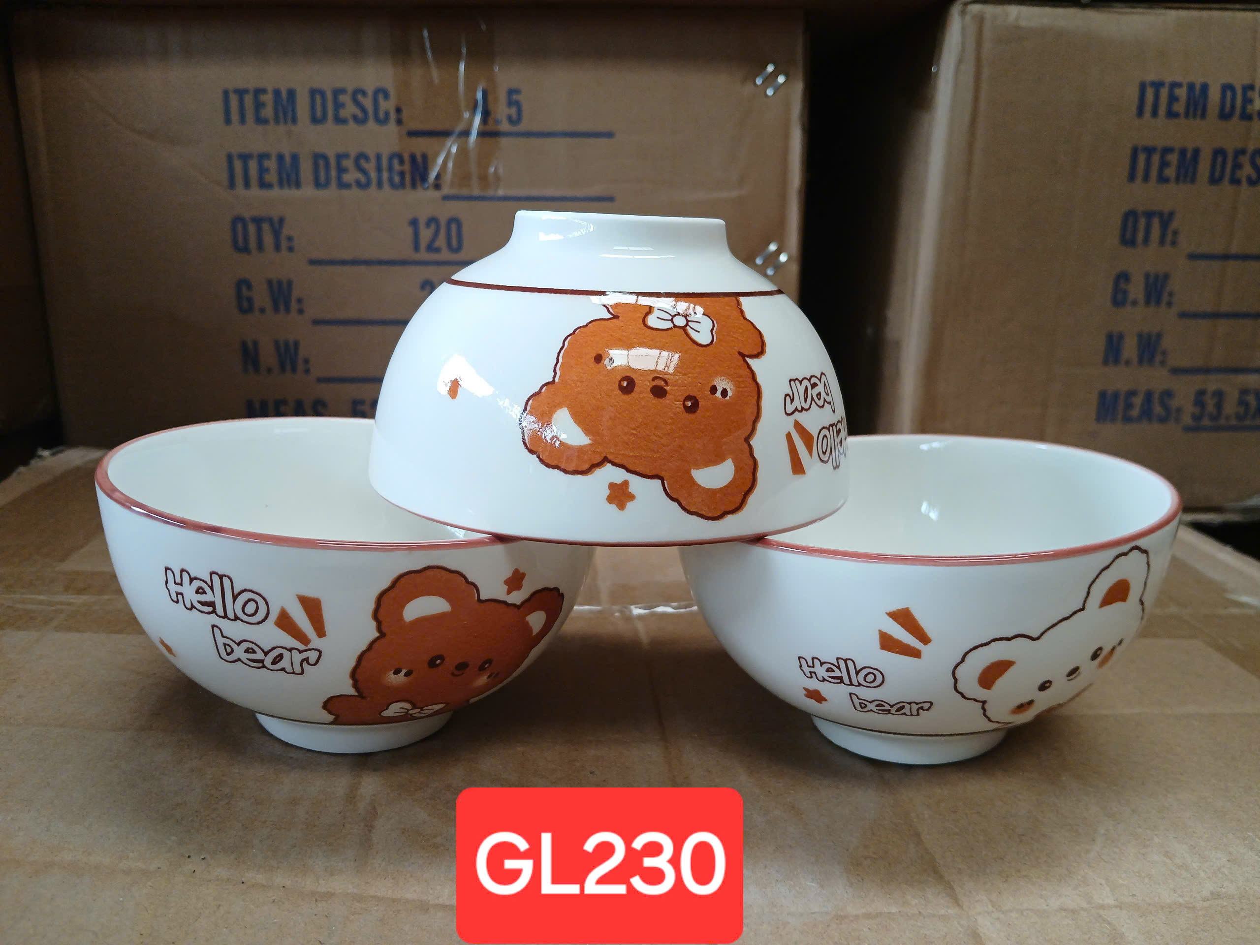 combo 10 chén hoặc 5 chén sứ ăn cơm 11.5cm hoa xanh GL36