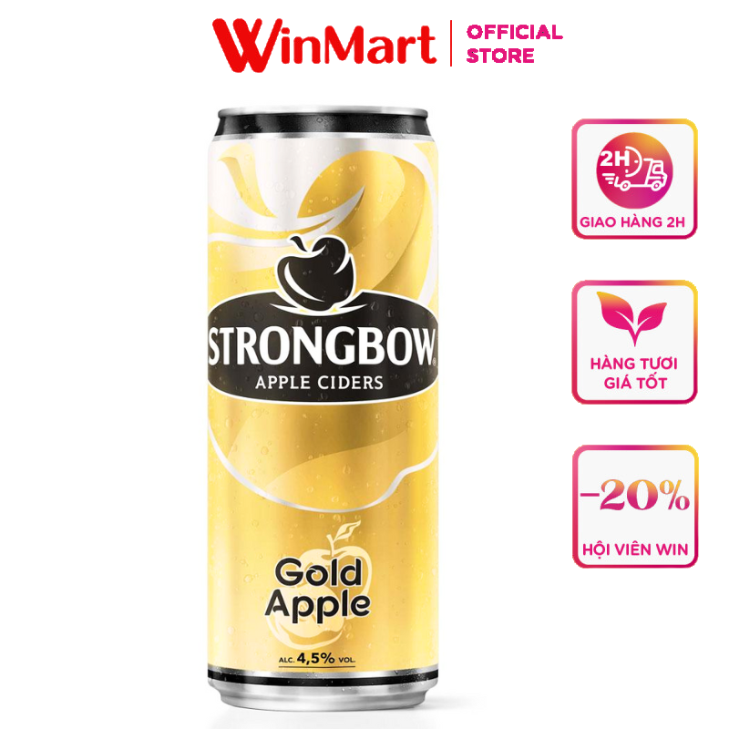 - Nước ép lên men vị táo Strongbow Gold lon 330ml
