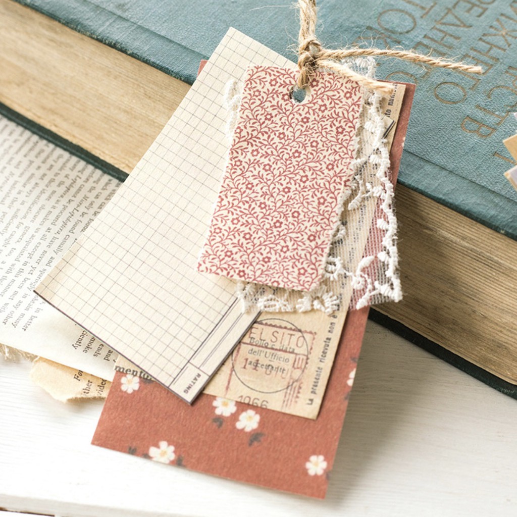 Set 60 giấy nền hoa vintage trang trí sổ