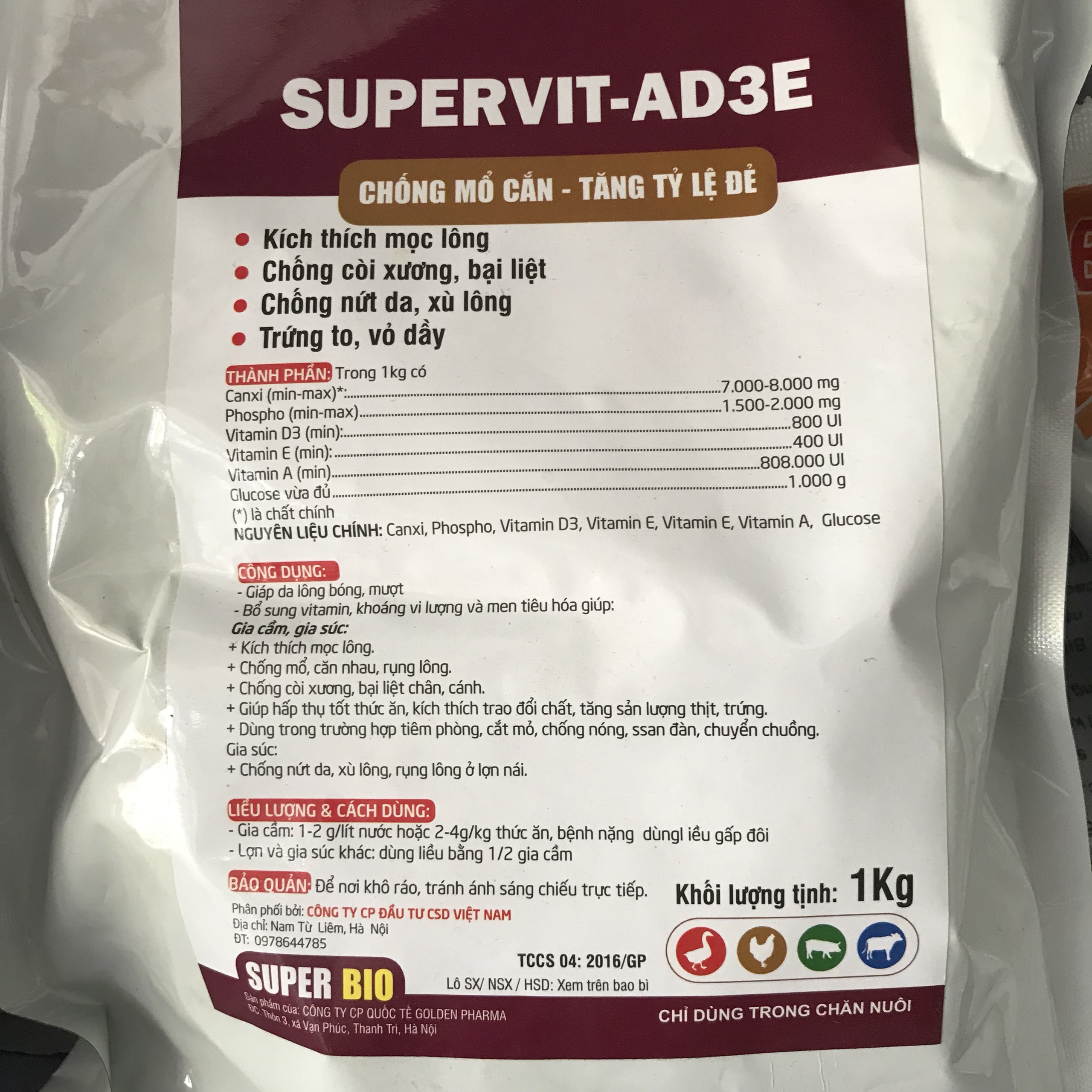 3kg Kích thích đẻ trứng lên giống
