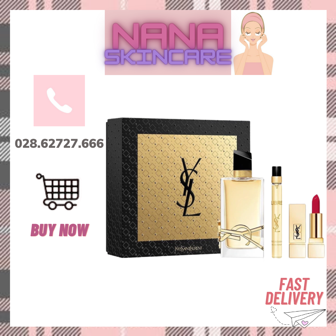 Bộ Nước Hoa Gift Set YSL Libre EDP Holiday Xmas (90ML + 10ML + Son YSL 21)