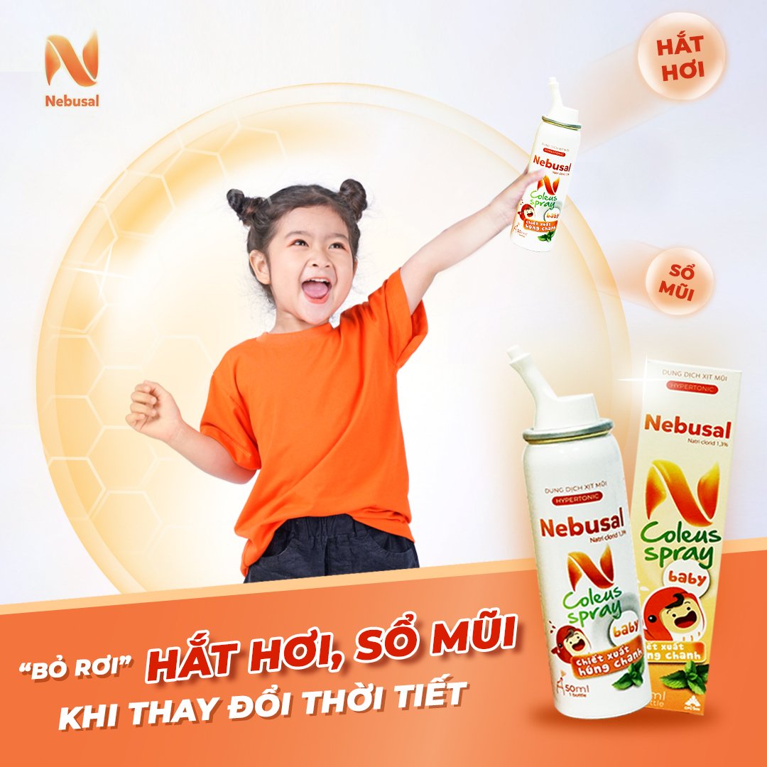 Xịt Rửa Mũi Nebusal Spray Giảm Nghẹt Mũi Và Sổ Mũi