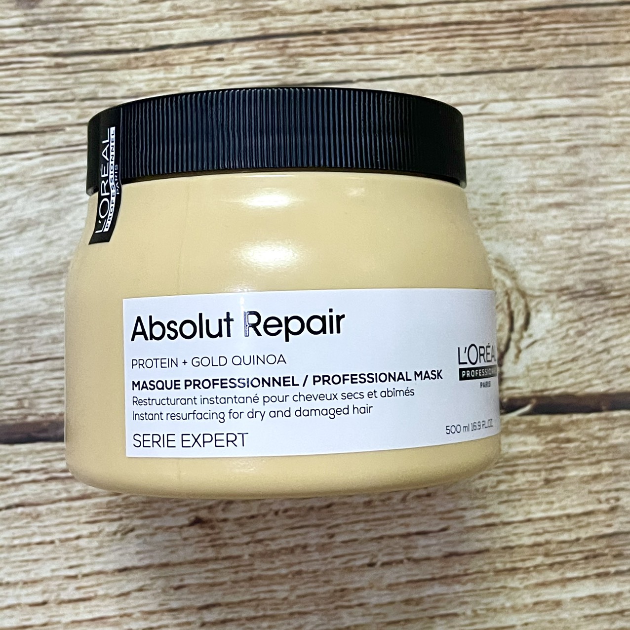 Dầu hấp kem bơ phục hồi tóc hư tổn Loreal absolut Repair Gold 500ml