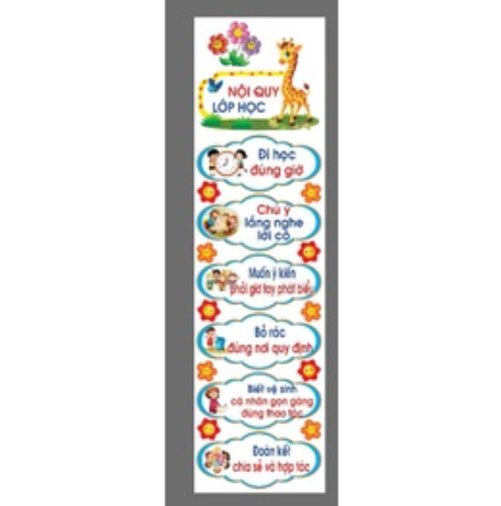 Decal góc mầm non - NỘI QUY LỚP HỌC