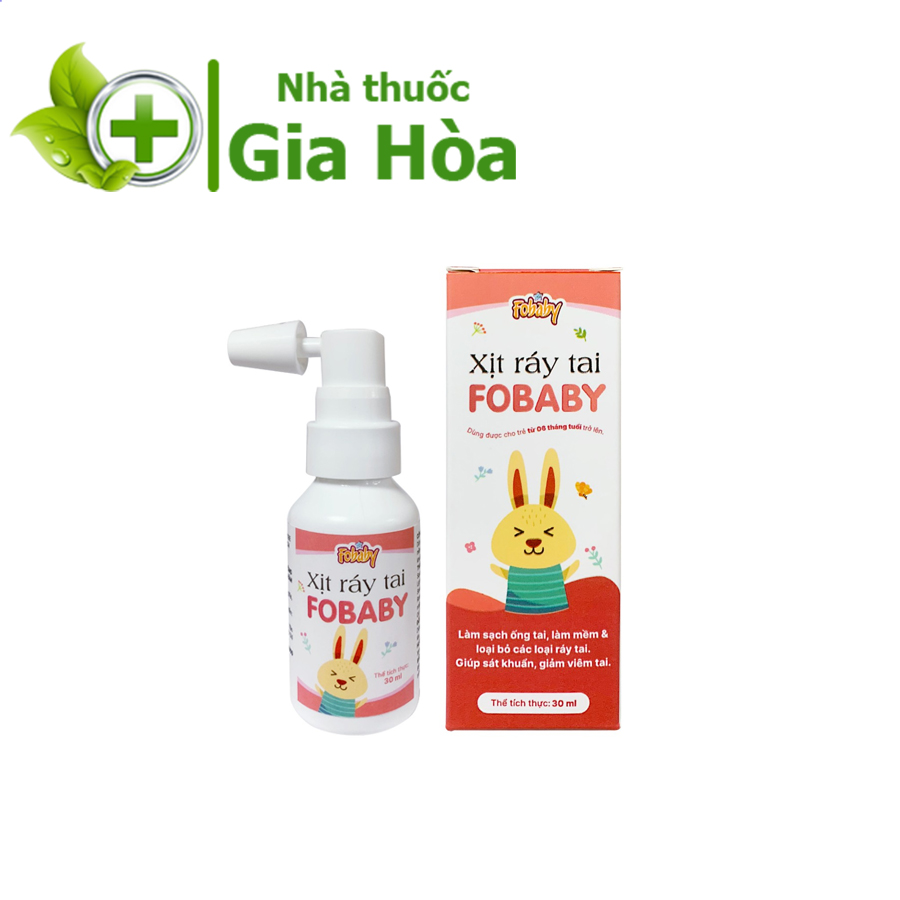 Xịt ráy tai trẻ em Fobaby làm sạch ống tai, làm mềm, loại bỏ ráy tai ...