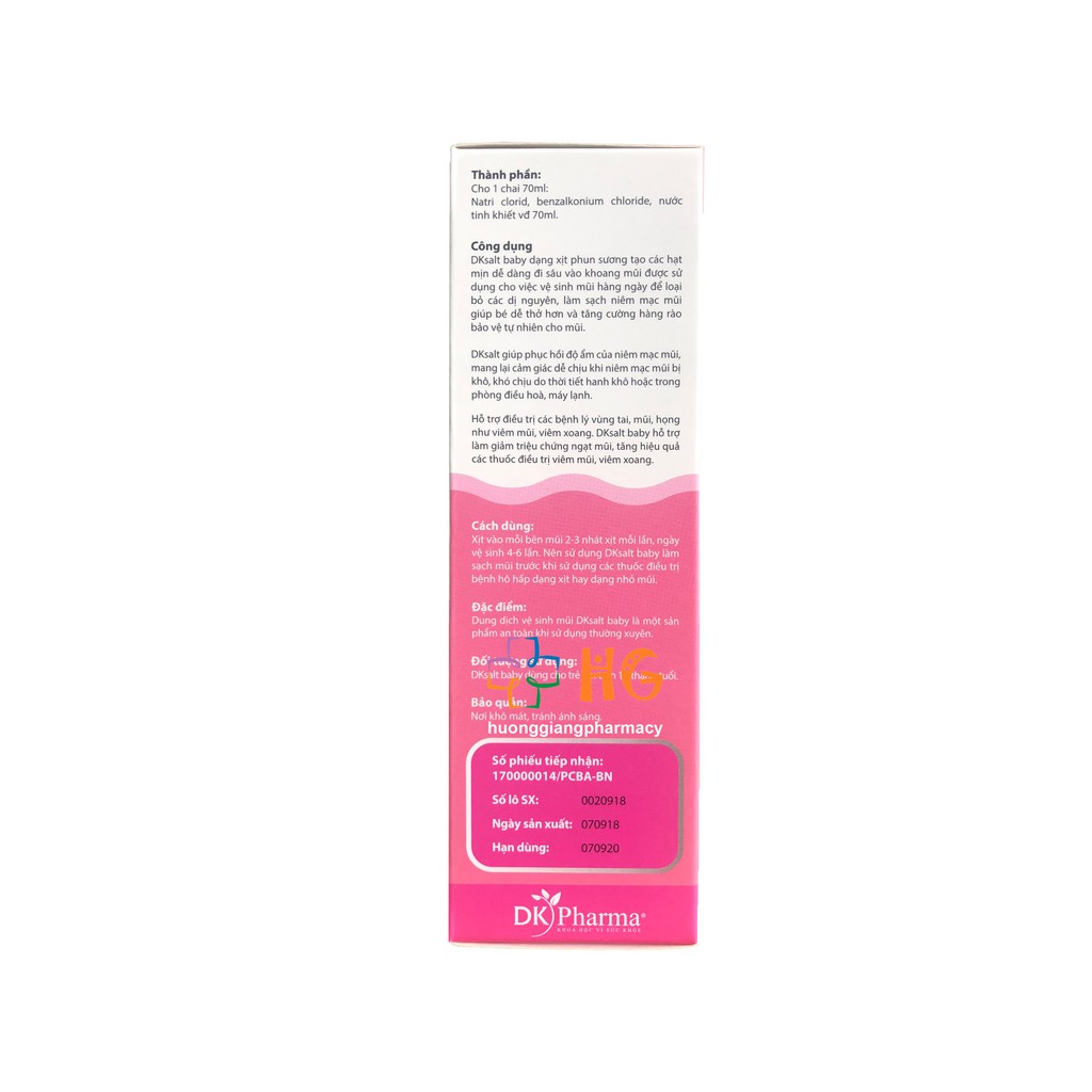 Dung dịch vệ sinh mũi Dk Salt Baby (Chai 70ml)
