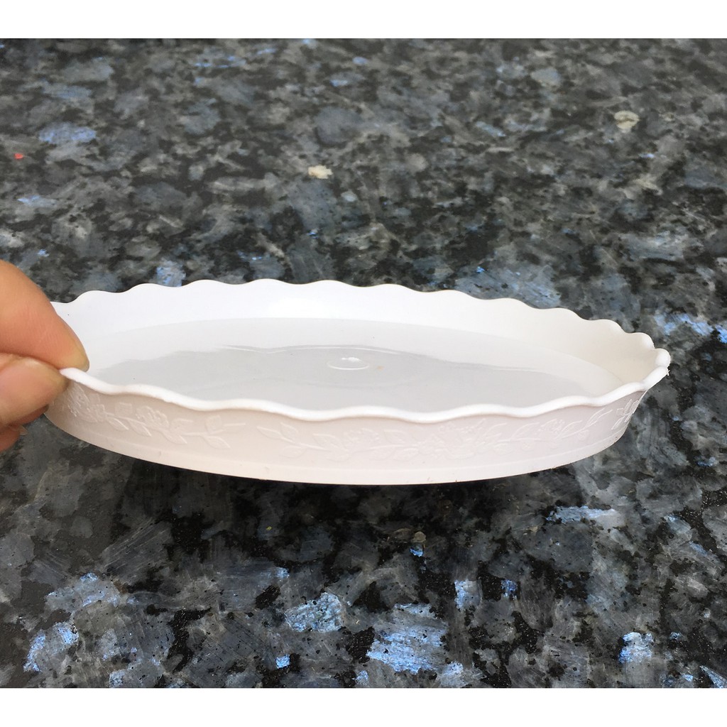 Lẻ 1 cái đĩa lót chậu hoa màu trắng (nhiều size để chọn)-Đồ Gia Dụng Tại HCM