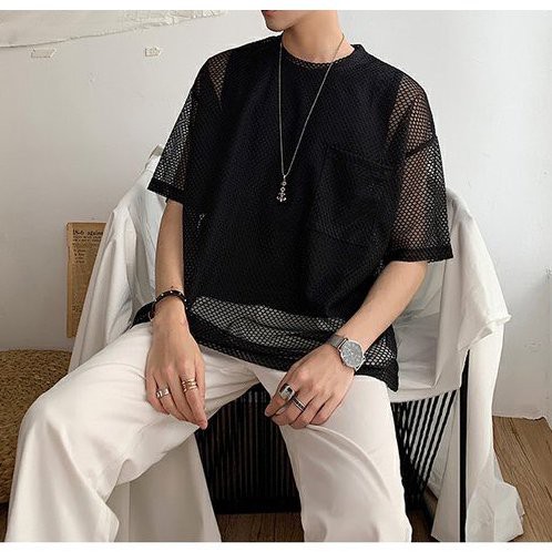 Áo thun nam unisex lưới form rộng