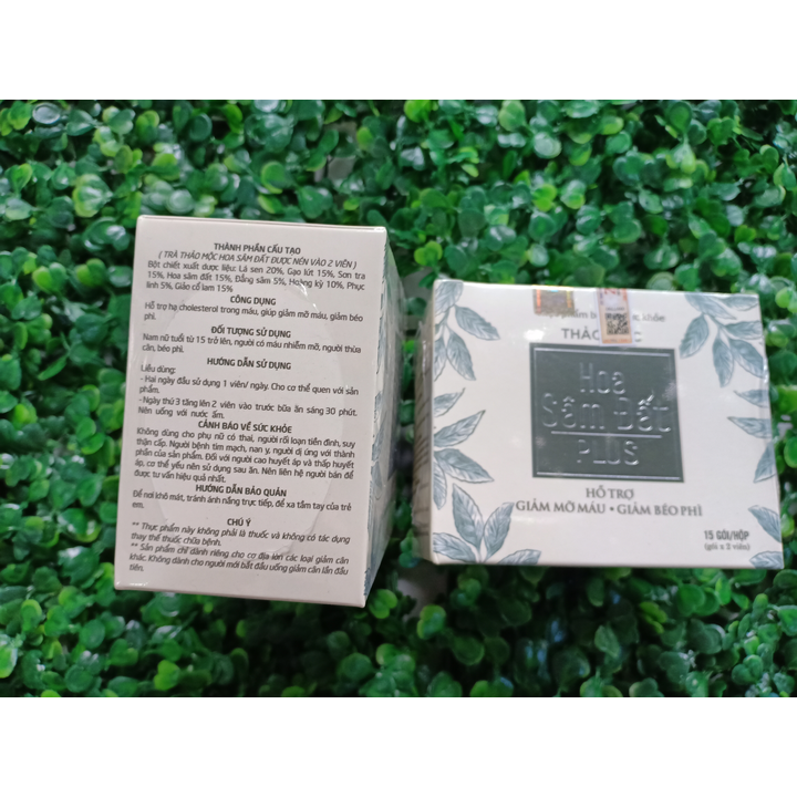 [9 hãng, giá sỉ] 02 Hộp Trà giảm cân Hoa Sâm Đất Plus (15 gói)