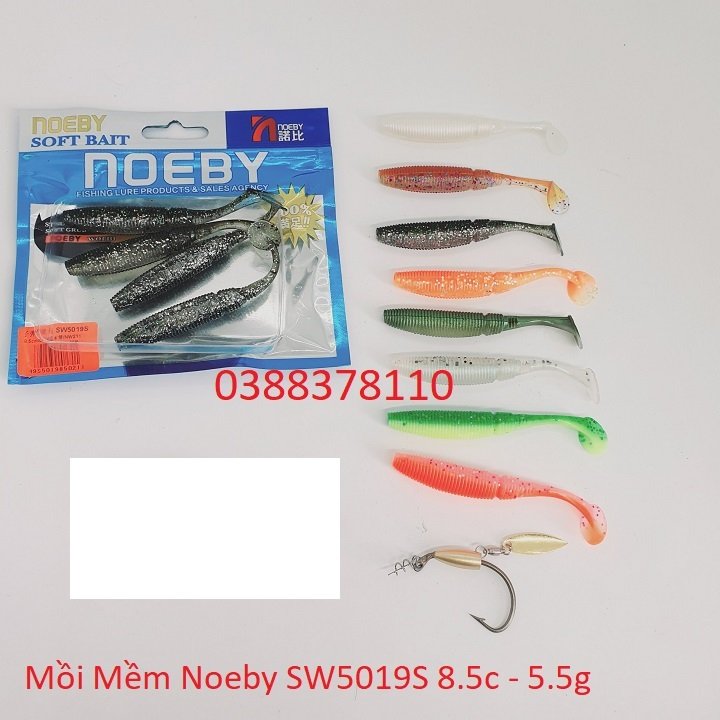 Mồi mềm noeby sw5019s 8.5c - 5.5g, mồi giả câu lure, mồi câu cá
