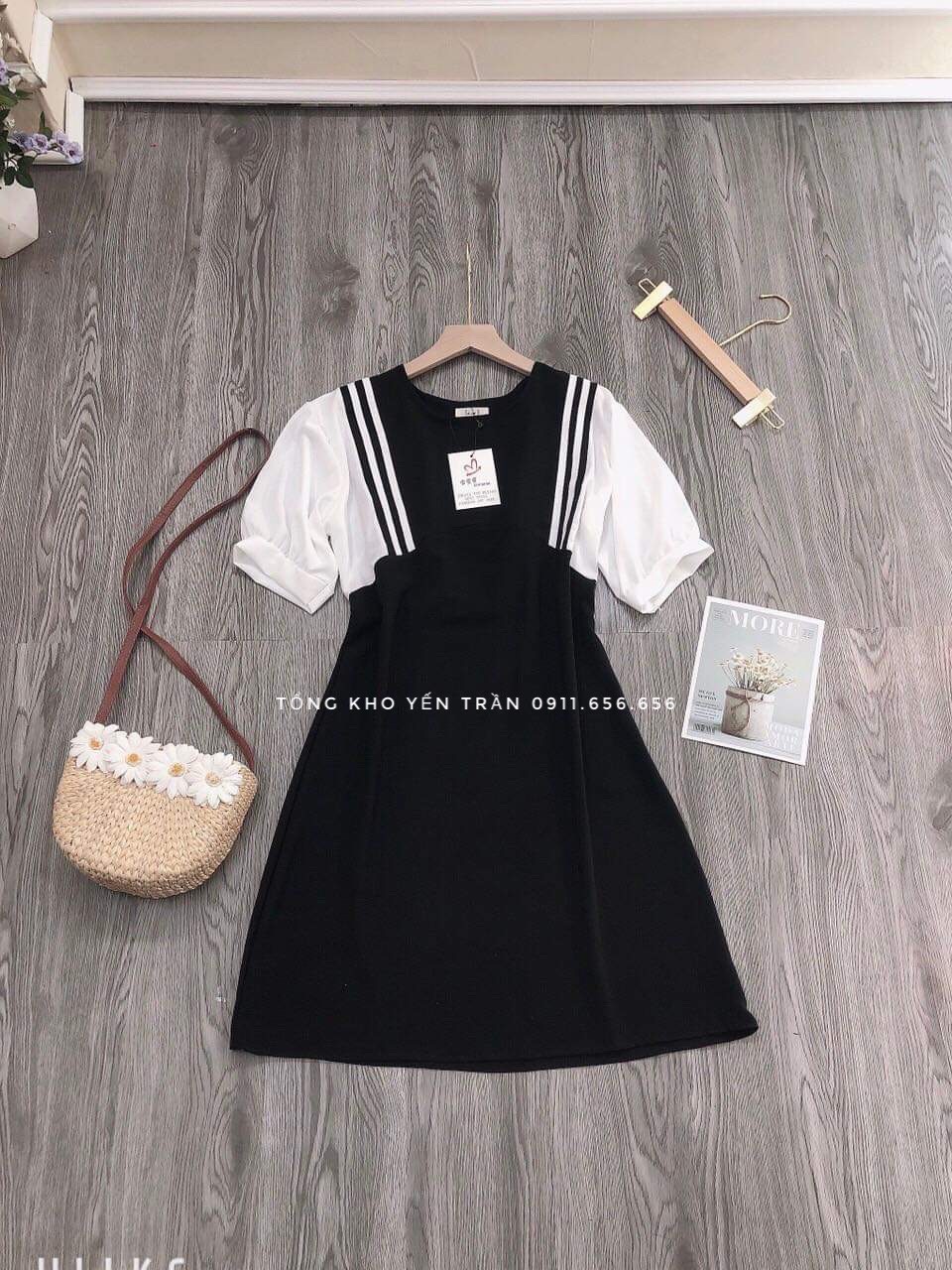 [Yến Trần] Đầm Suông Thủy Thủ Chất Đũi chuẩn bán Shop