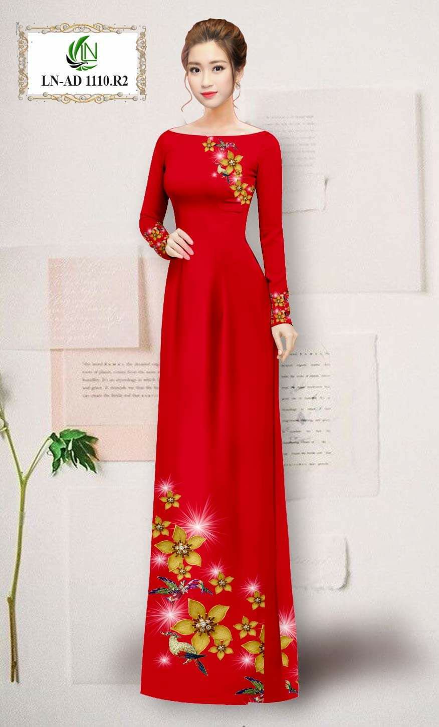 Vải áo dài 3d bộ /vải chưa may
