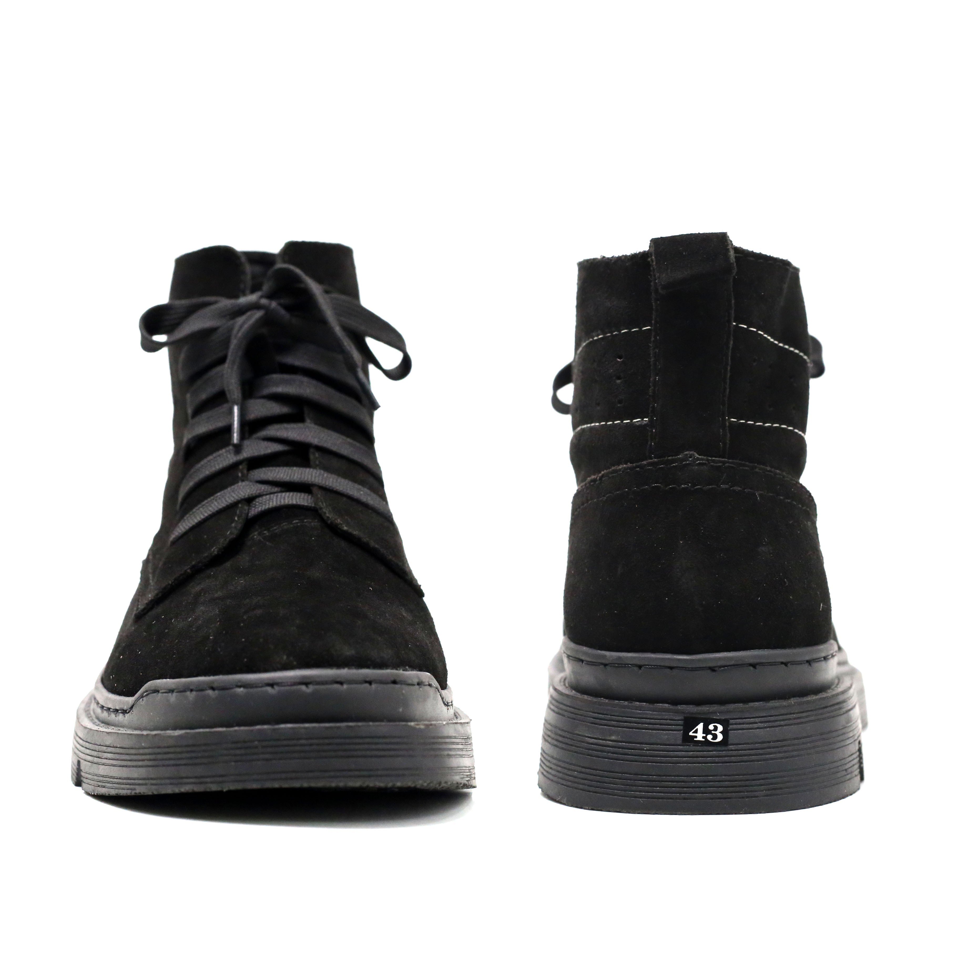 Giày boots da lộn INICHI G1128 cổ lửng có may đế