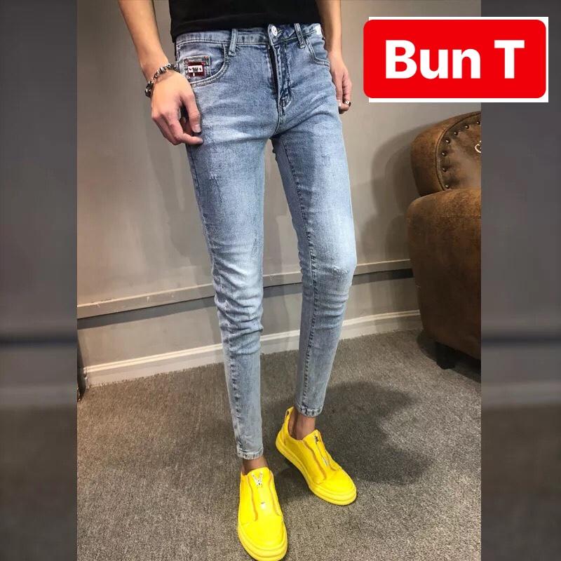 QUẦN JEAN NAM CHẤT BÒ XANH TRƠN QUẢNG CHÂU SIÊU CO GIÃN TT-5678 TRANGBUN FASHION