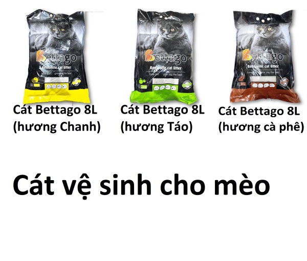 Cát vệ sinh cho mèo Betago 8L loại đất sét dễ vón cục, ít bụi, khử mùi hôi