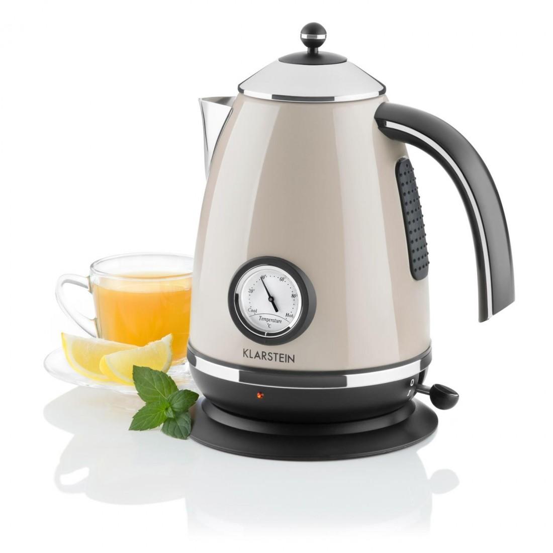 Ấm Siêu Tốc Klarstein 1,7L, 2200W, Màu Ghi