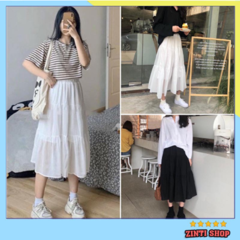 Chân Váy Nữ Voan 2 lớp Siêu Xinh 2 màu Zinti