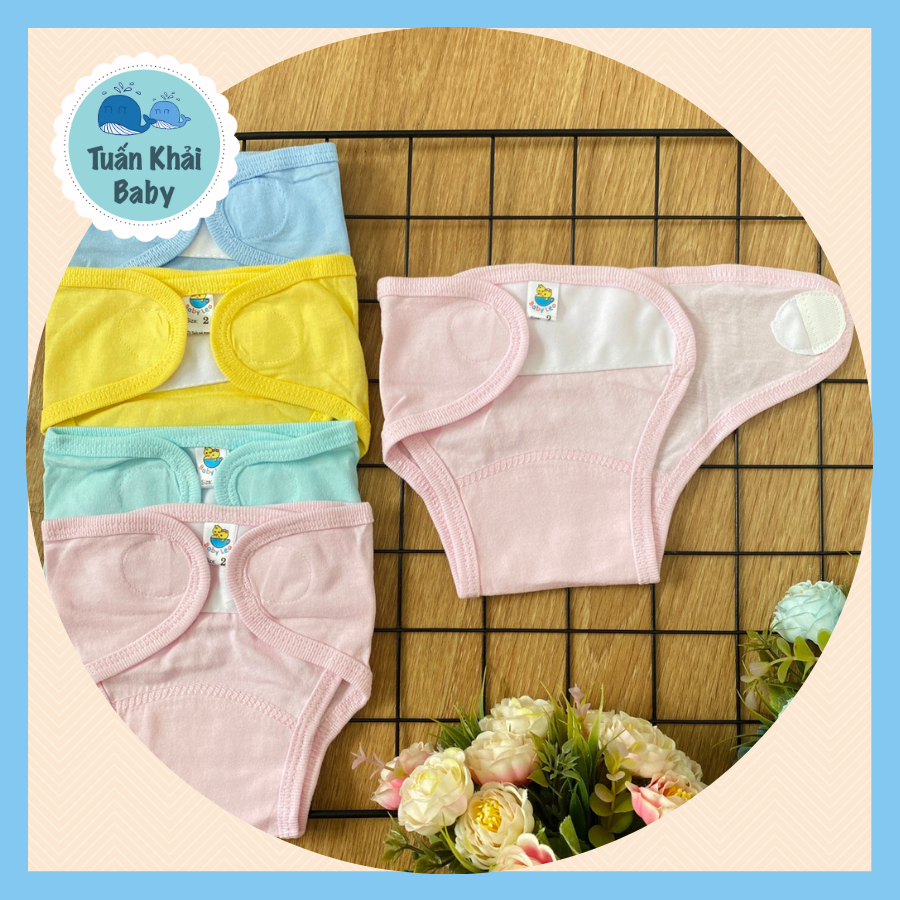 Túi 1 Tã vải , tã dán sơ sinh cotton Thái Hà Thịnh | Size 1,2,3 cho bé từ sơ sinh - 8kg| Chất vải mềm, mịn, thoáng khí, Miếng dán bo tròn mềm