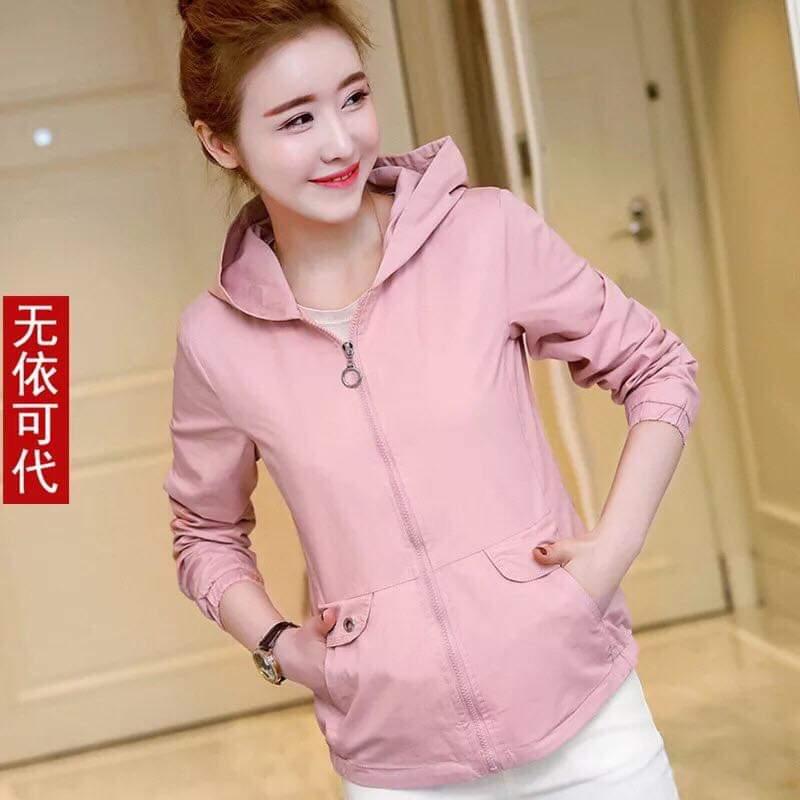 [HCM]áo khoác nữ form rộng có nón cá tính