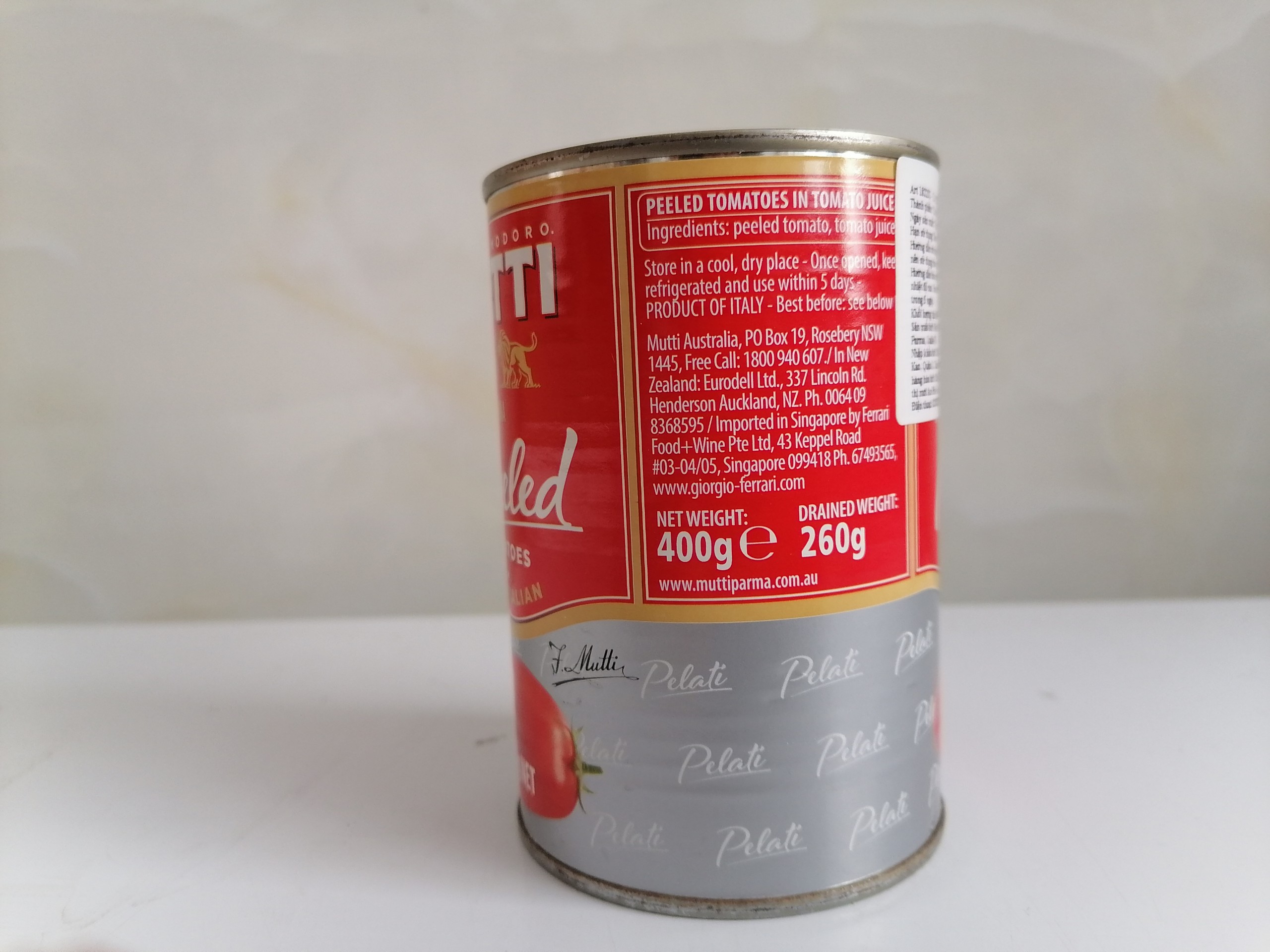 [400g – Peeled] Cà chua bóc vỏ [Italia] MUTTI Peeled Tomatoes (bph-hk)