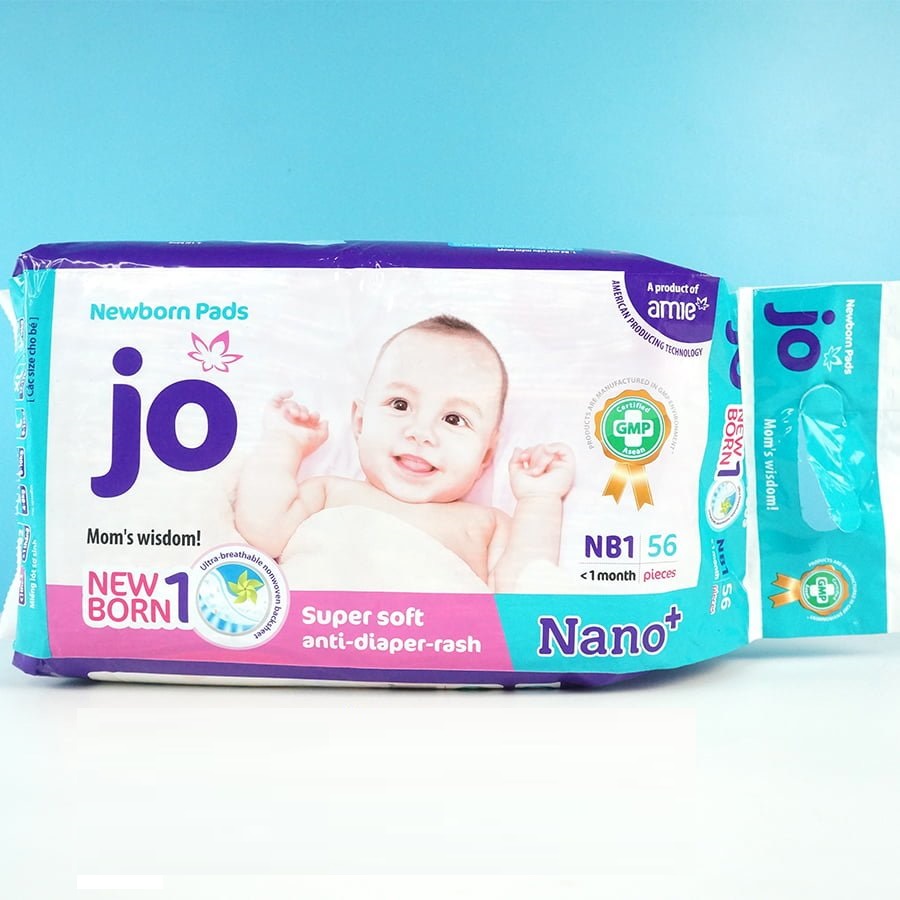 Combo 2 bịch Miếng lót sơ sinh JO Newborn 1 - 56 miếng (0-1 tháng)