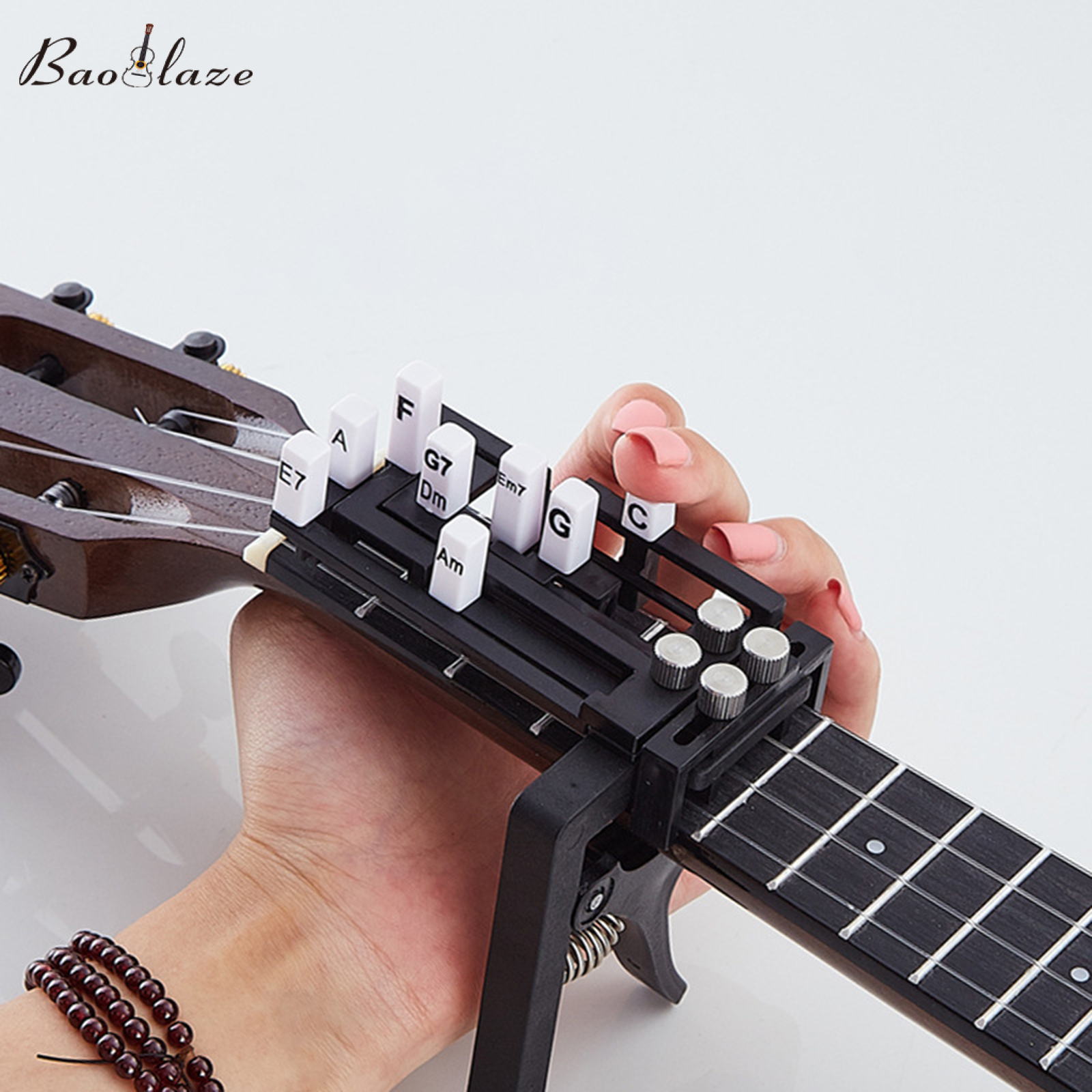 Baoblaze Portable Ukulele Finger Exerciser Strengthener Guitar Chord Trainer Uke Tool