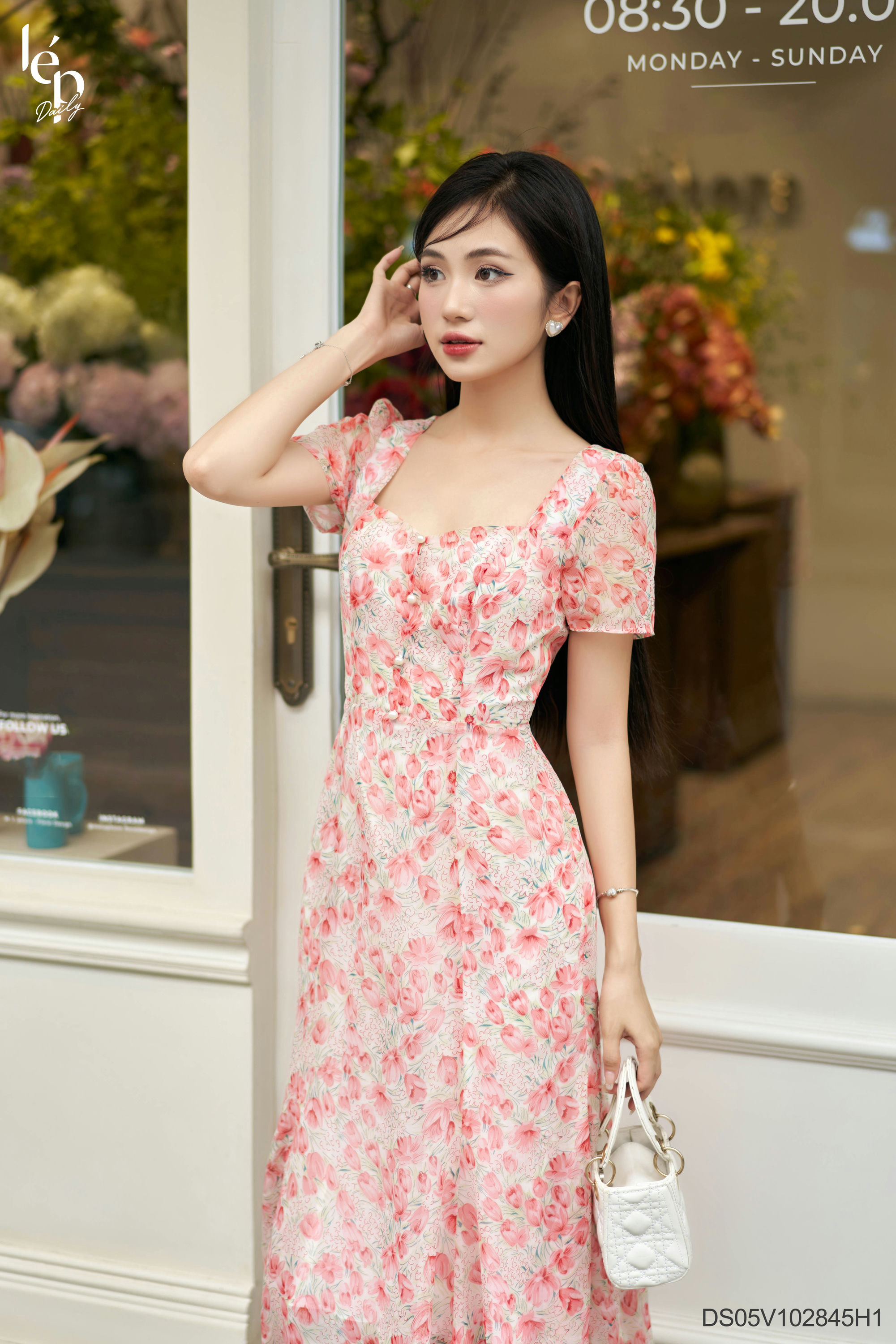 Váy đuôi cá cổ vuông tim DS05V102845H1 Lep'