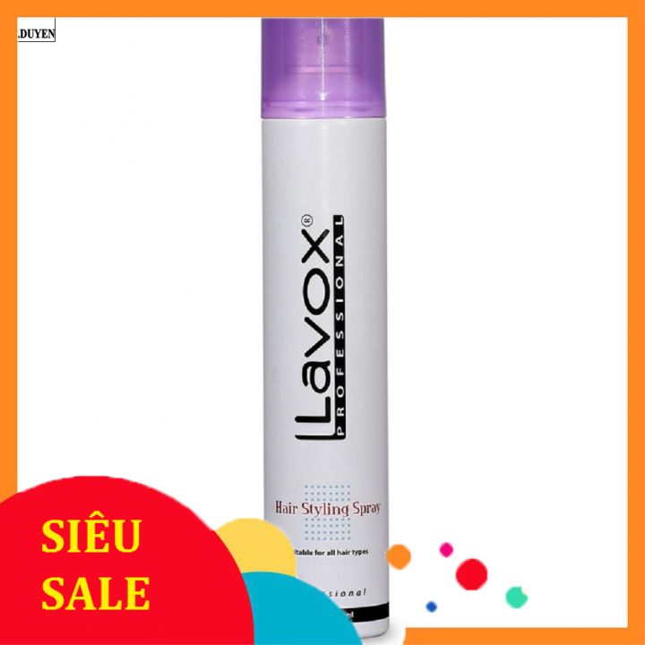 Keo xịt tóc Lavox 420ml (gôm xịt cứng-nắp đen)