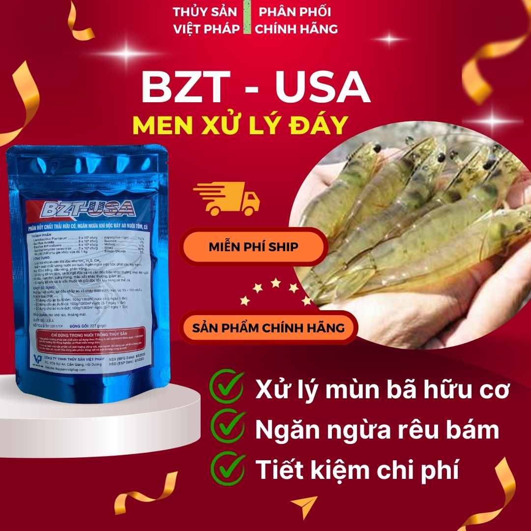 MEN VI SINH BZT USA CHO TÔM THẺ