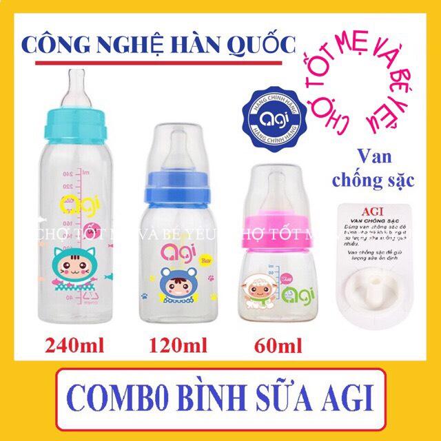 [HCM]BÌNH SỮA AGI CÓ VAN CHỐNG SẶC 60ML