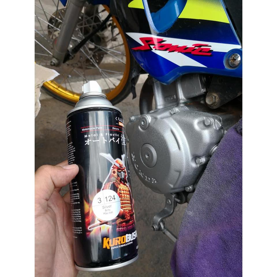 Chai sơn xịt sơn xe máy Samurai 3/124 màu bạc Silver