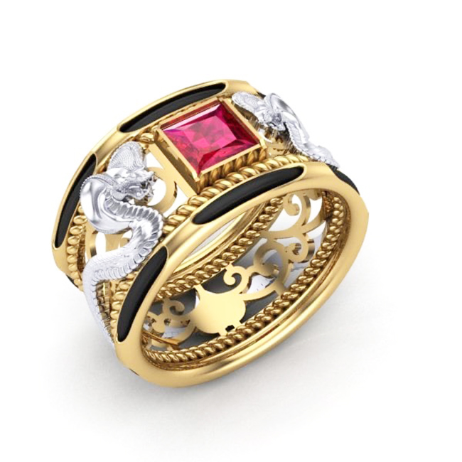Nhẫn nam đá thạch anh mạ vàng 18k - RM01077