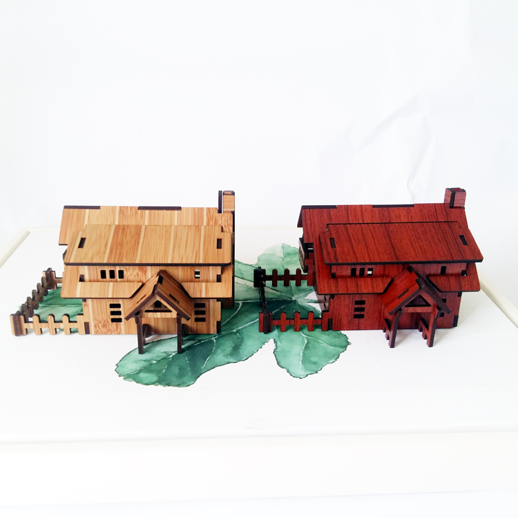 Đồ chơi lắp ráp gỗ 3D Mô hình Nhà gỗ Ranch House R-9105