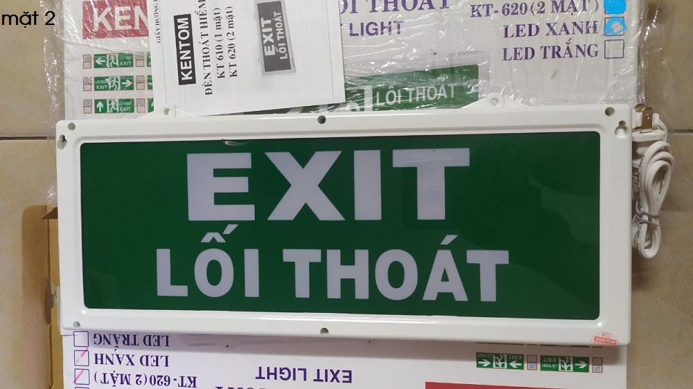 [HCM]Đèn lối thoát (exit) hai mặt Kentom KT-620