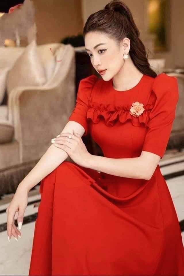 Sét Áo Dài Lụa Tuyết Nhung Phối hoa bèo ngực