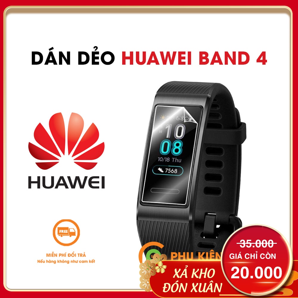 Dán màn hình Huawei Band 4 dẻo trong suốt - Dán dẻo màn hình đồng hồ Huawei Band 4  PPF cao cấp full màn hình