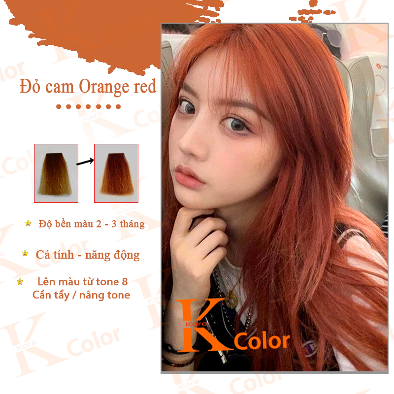 Thuốc nhuộm tóc ĐỎ CAM - ORANGE RED Kcolor