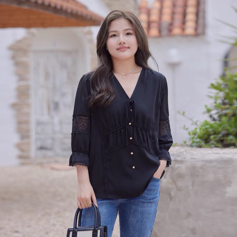 áo kiểu phối ren bigsize nữ tính - G31823