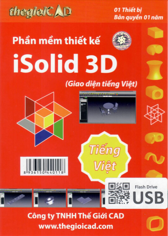 Bảng giá Phần mềm thiết kế iSolid 3D phiên bản tiêu chuẩn 1.0.7.0 - Giao diện tiếng Việt (USB/04/2021) - Bản quyền 01 năm Phong Vũ