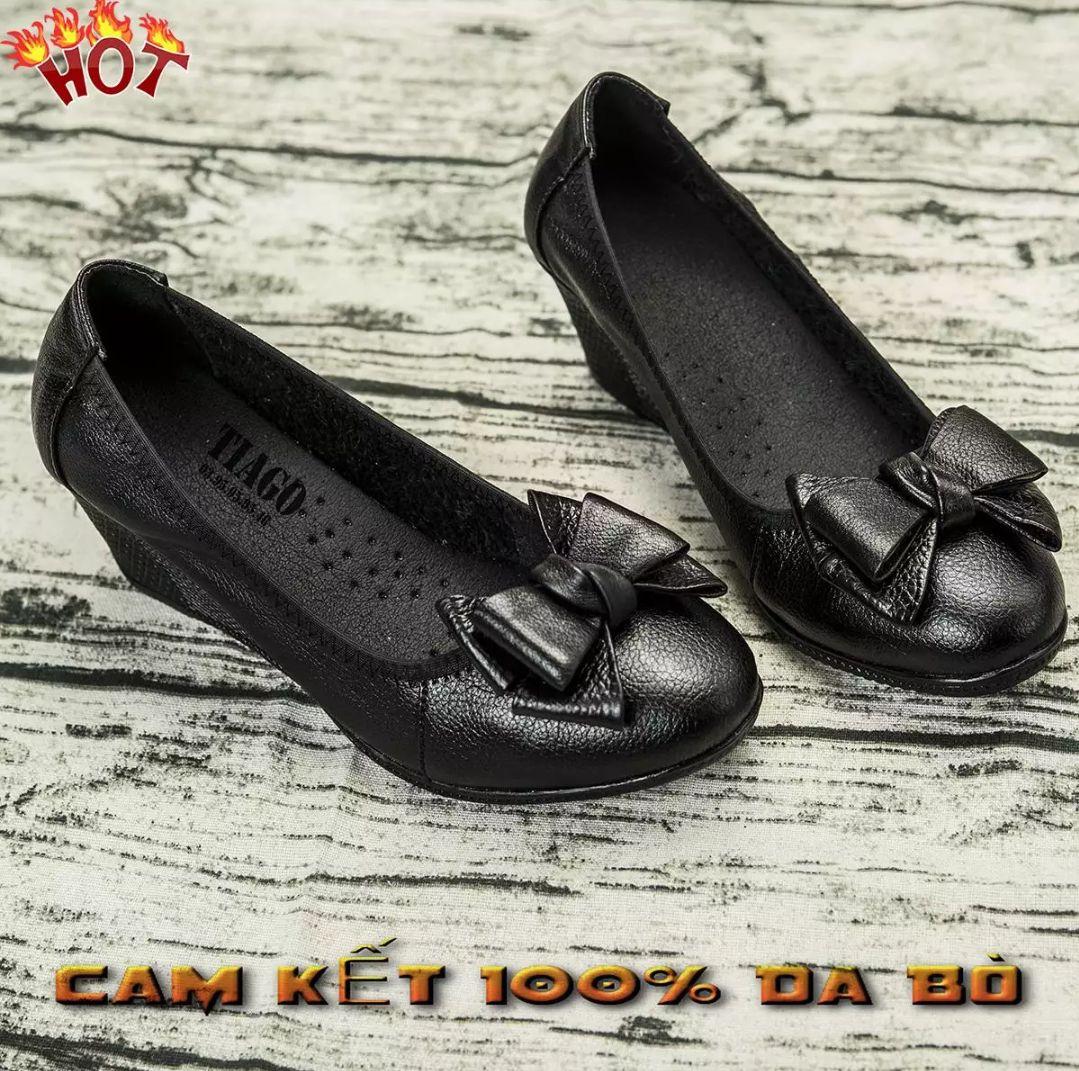 giầy cao gót chun đế xuồng nữ da mềm ôm chân.