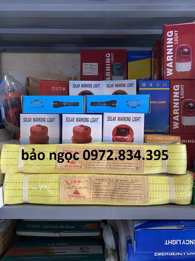 Dây cáp vải cẩu hàng bản dẹp 3 tấn 6 mét 2 đầu mắt hệ số 5 : 1 ( 3T6M)