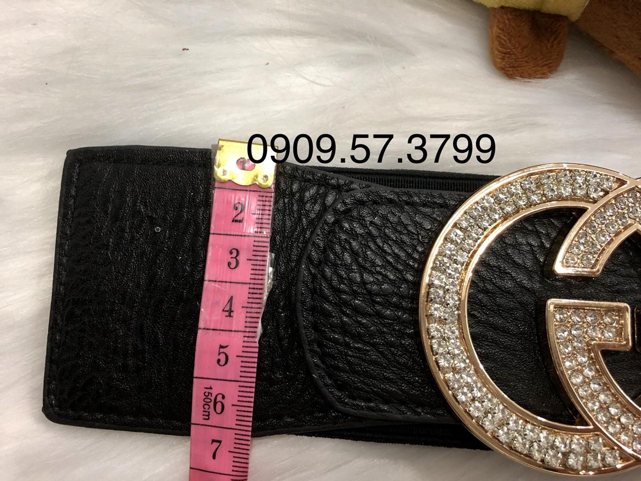 [HCM]Thắt lưng bản 6cm. Mặt logo đính đá. MS090