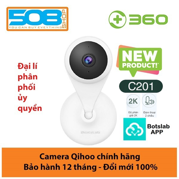 Camera wifi, camera quan sát ip wifi qihoo 360 c201 botslap 2k – bảo hành 12 tháng