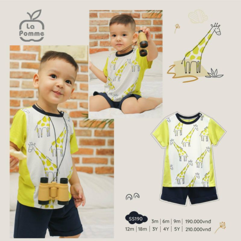 Bộ cộc tay Lapomme sợi tre cho bé 9m - 5Y