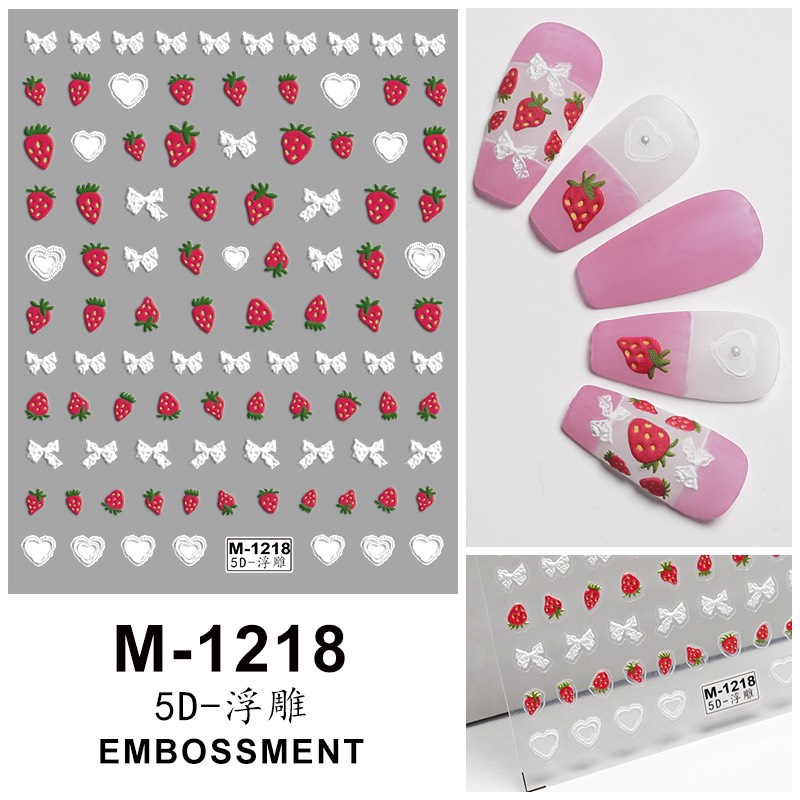 (Hàng mới về) Stick 5D, Stick lụa dễ thương dành cho Nail
